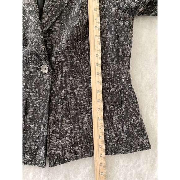 Coldwater Creek Gray Abastract Print Blazer One Button Size 12 - Picture 6 of 11